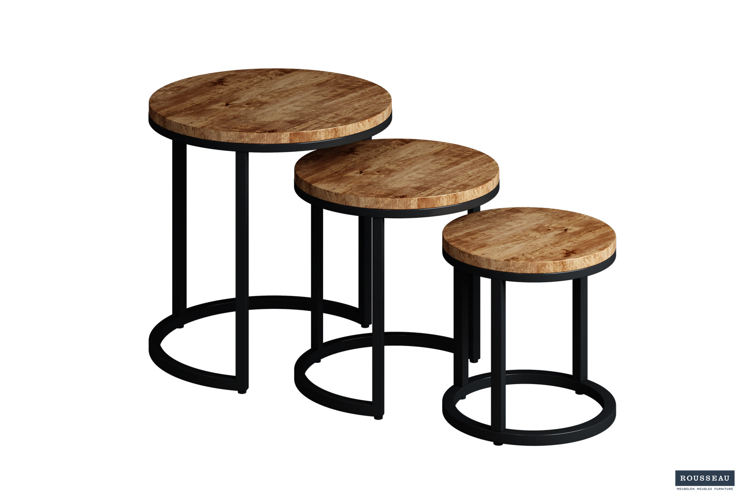 Set De 3 Tables D’appoint Hudson – Bois de Manguier