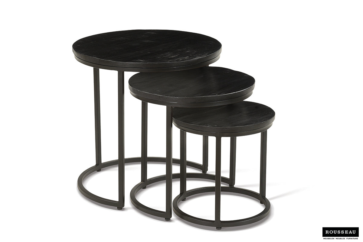 Set De 3 Tables D’appoint Hudson – Bois de Manguier