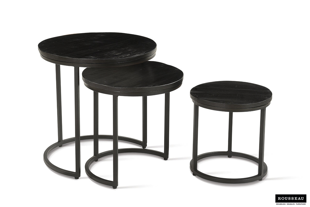 Set De 3 Tables D’appoint Hudson – Bois de Manguier