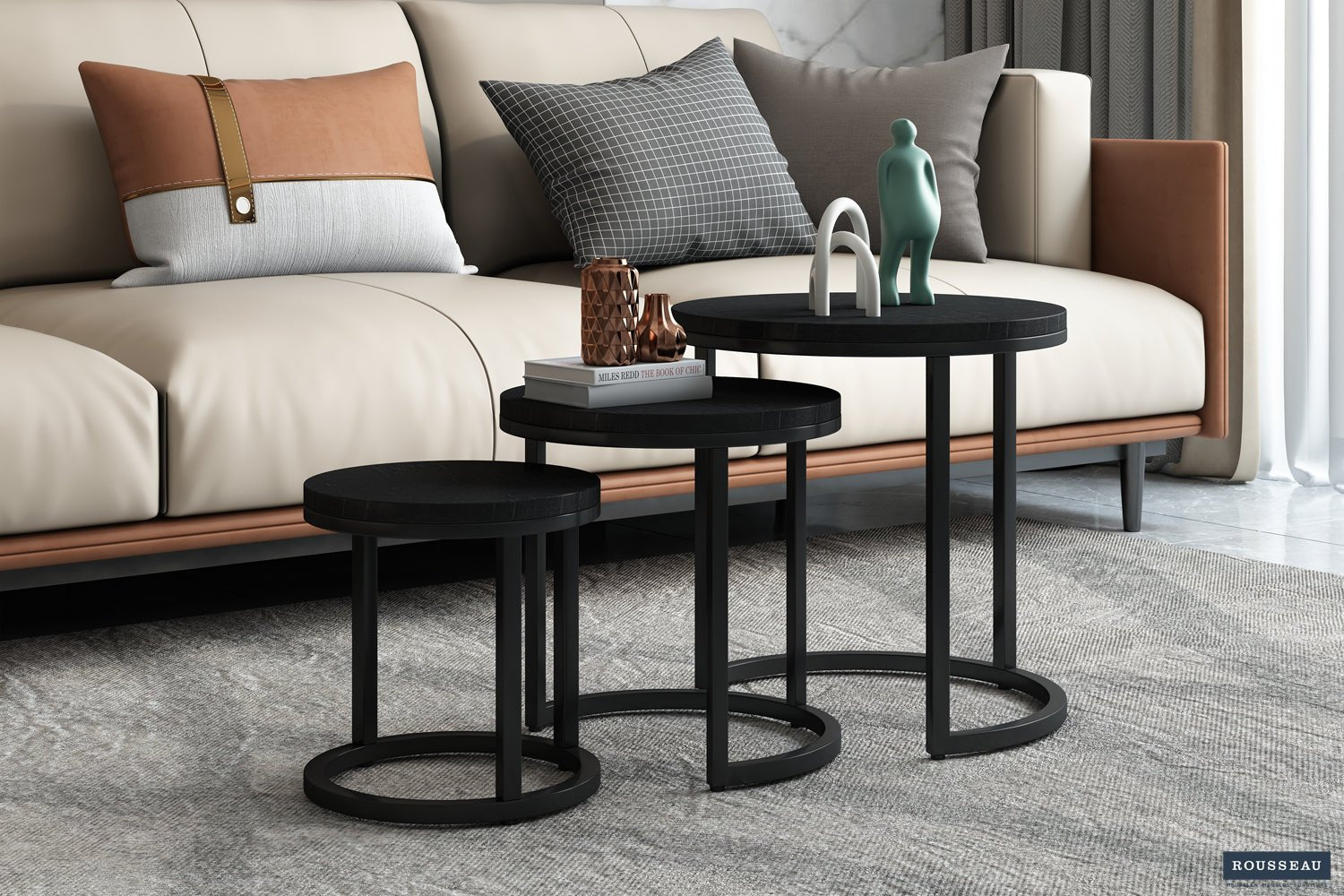 Set De 3 Tables D’appoint Hudson – Bois de Manguier - Maestria