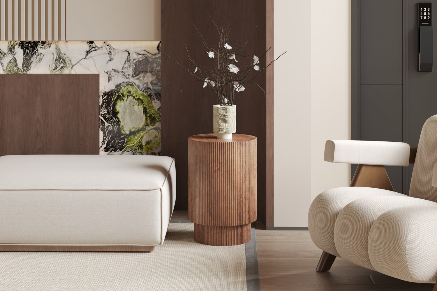 Table d'Appoint Victor – Bois de Manguier Brun Clair - Maestria