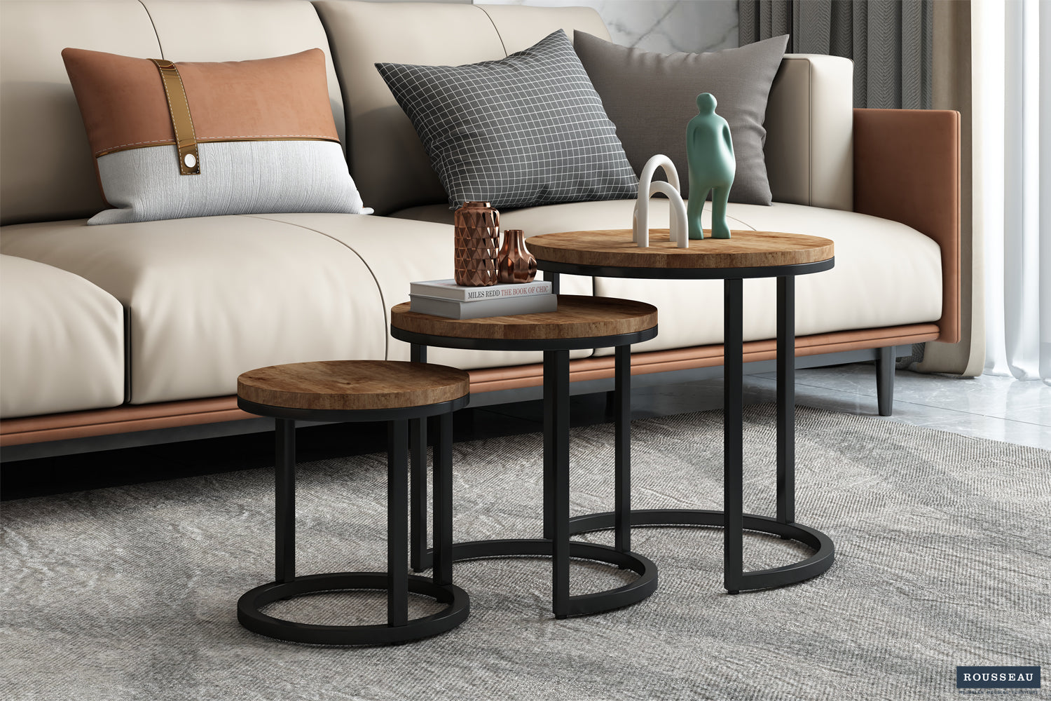 Set De 3 Tables D’appoint Hudson – Bois de Manguier