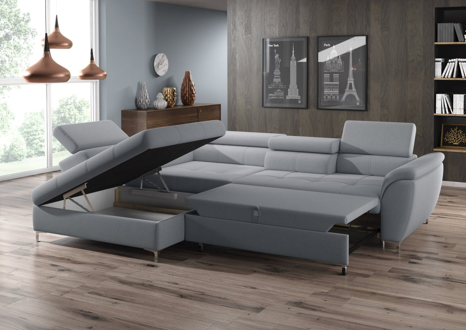 Canapé d'Angle Convertible TEMPO L par WERSAL - Maestria