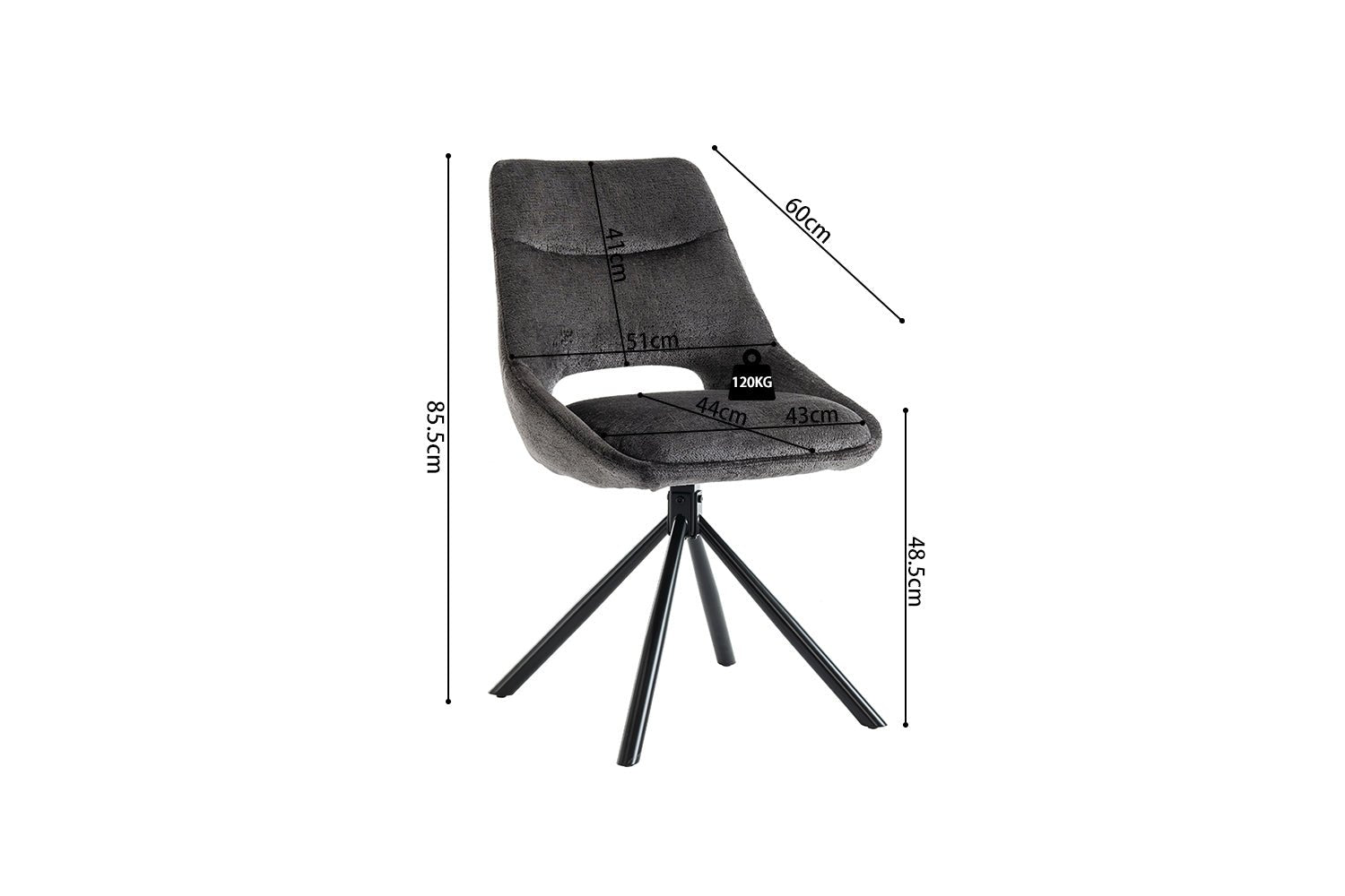 Chaise en tissu DANTE - Maestria