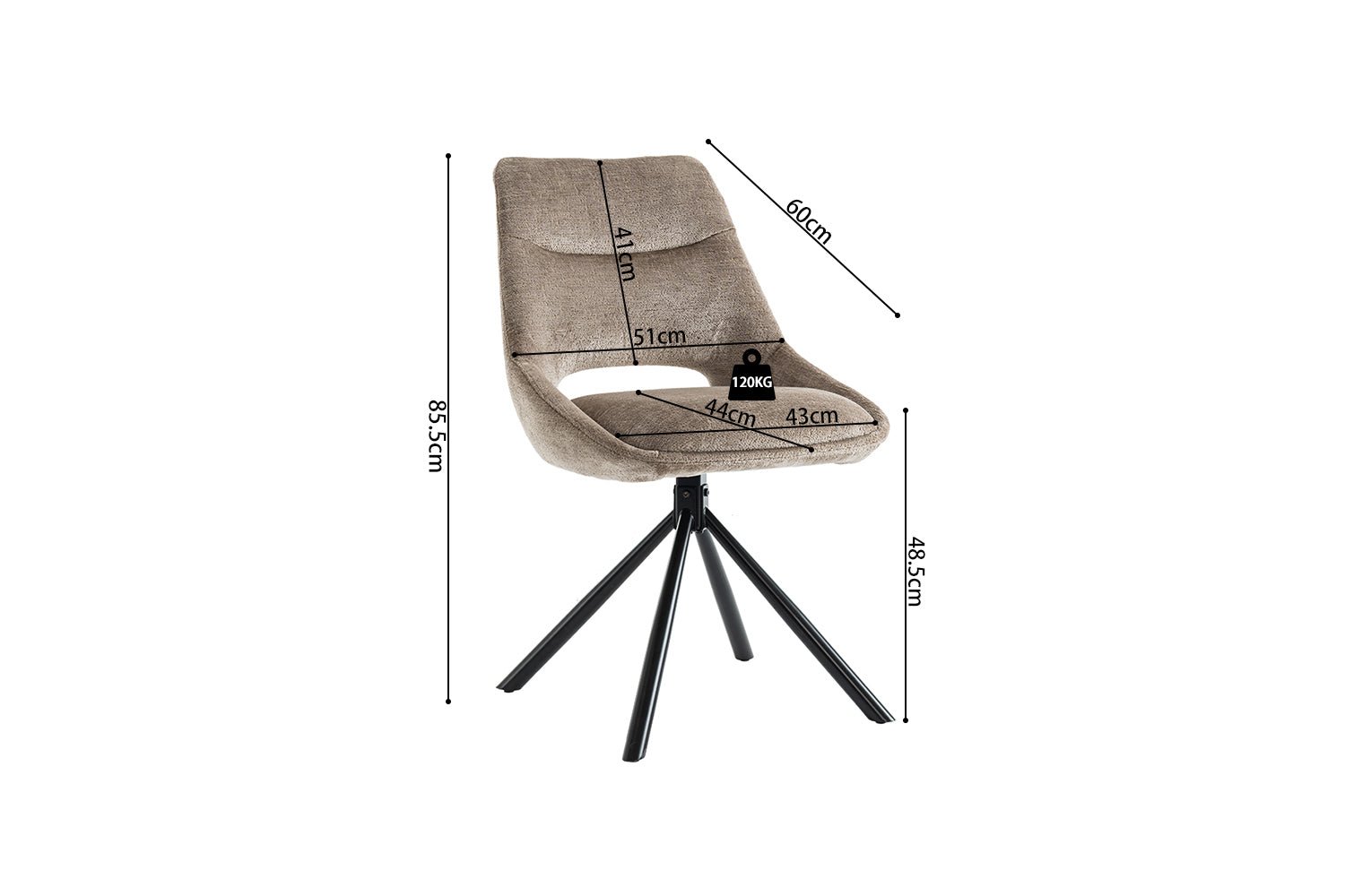 Chaise en tissu DANTE - Maestria