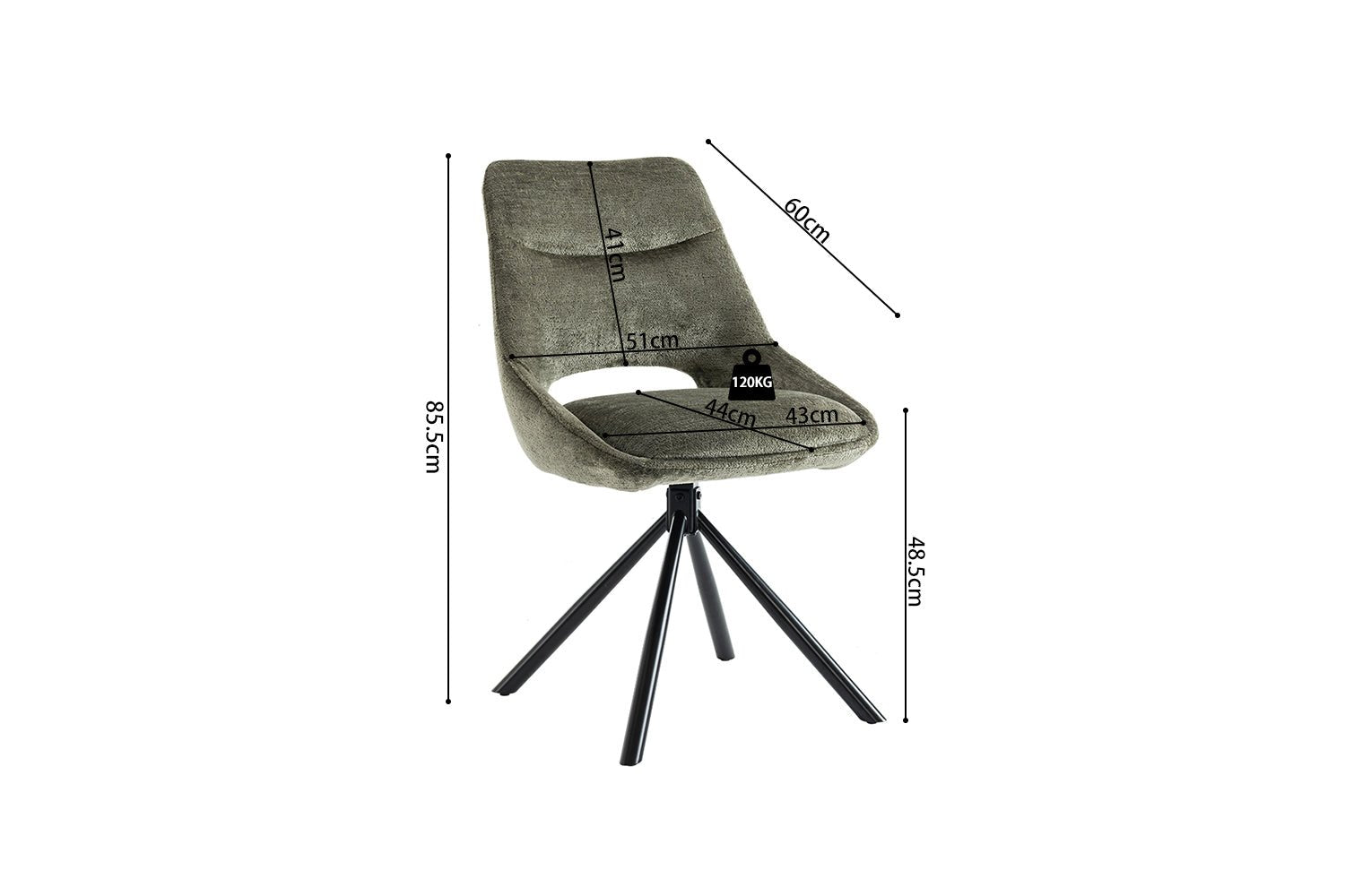 Chaise en tissu DANTE - Maestria