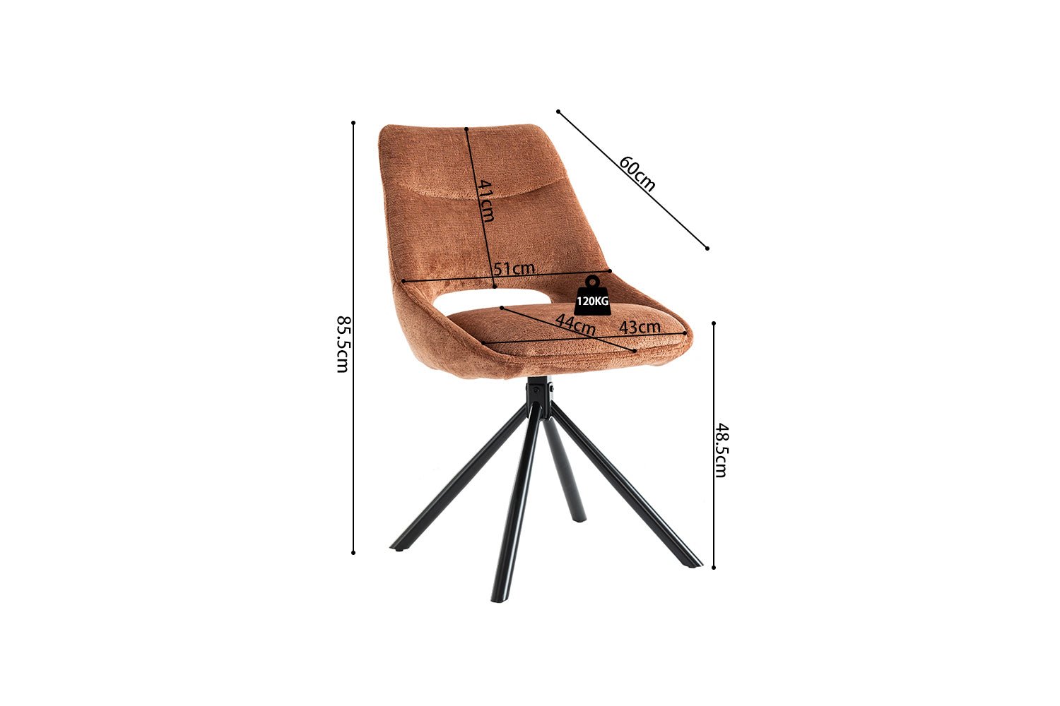Chaise en tissu DANTE - Maestria