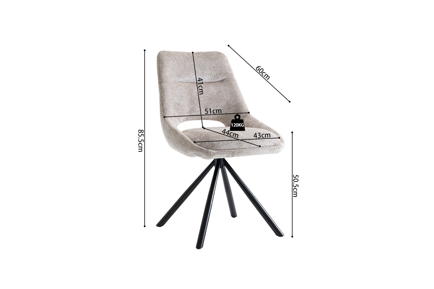 Chaise en tissu DANTE - Maestria