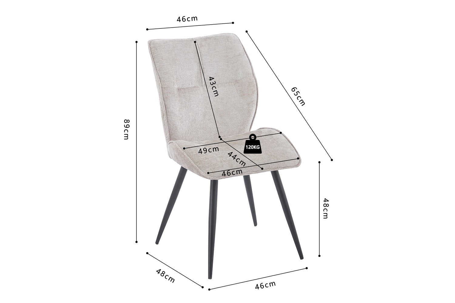 Chaise en tissu FAYE - Maestria