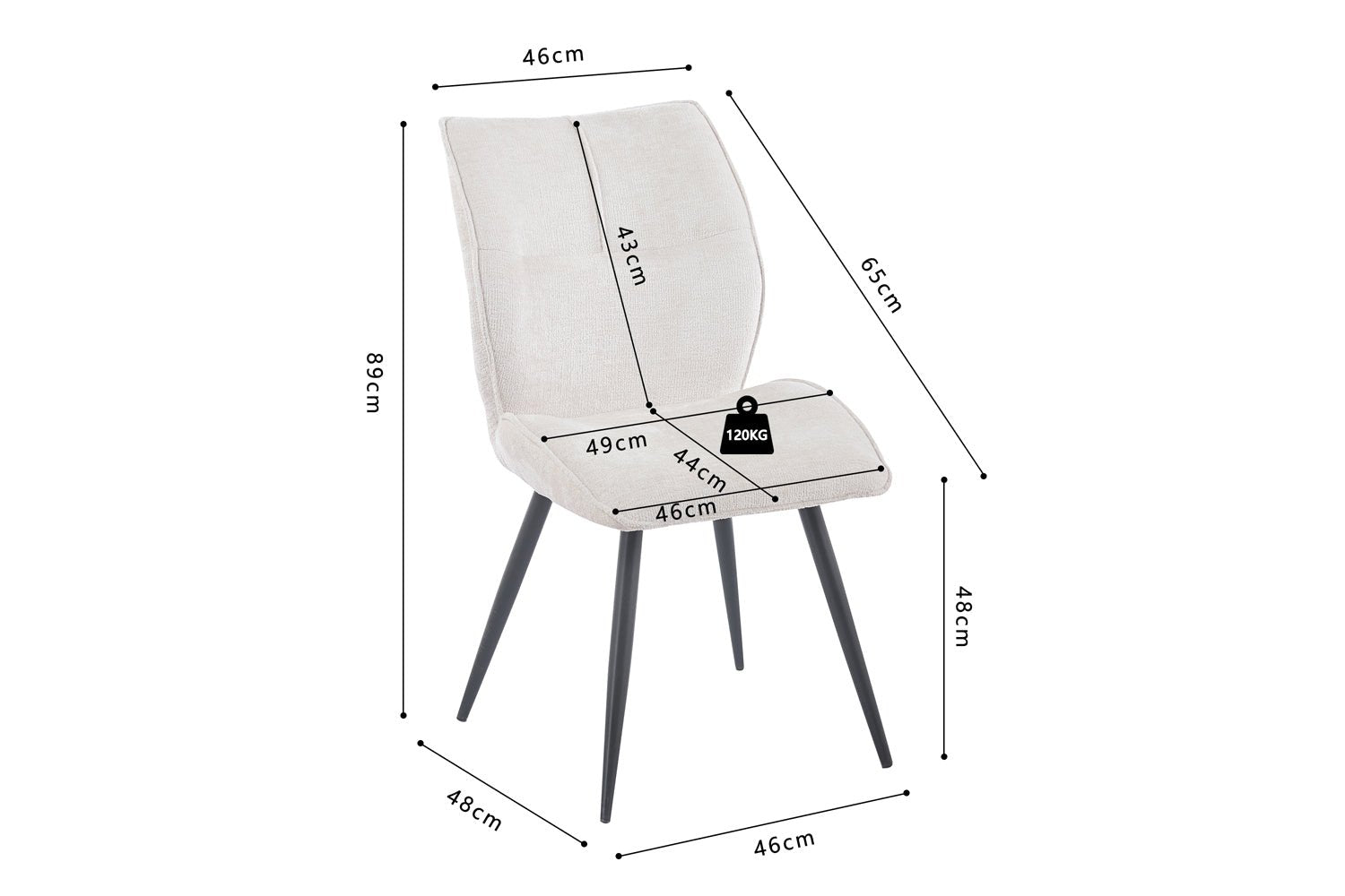 Chaise en tissu FAYE - Maestria