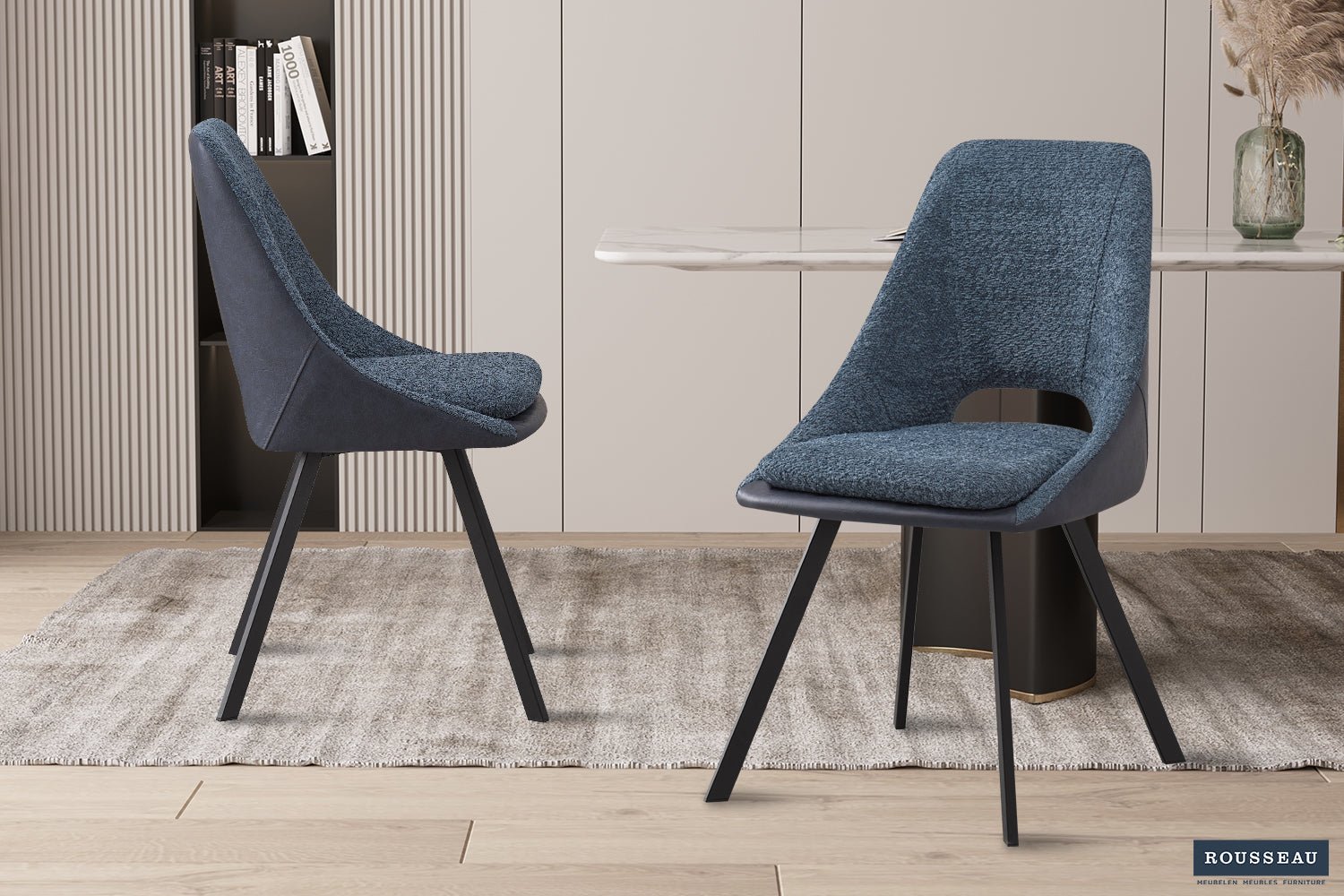 Chaise FILOU bouclé dos PU - Maestria