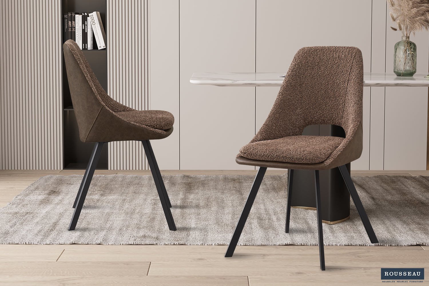 Chaise FILOU bouclé dos PU - Maestria