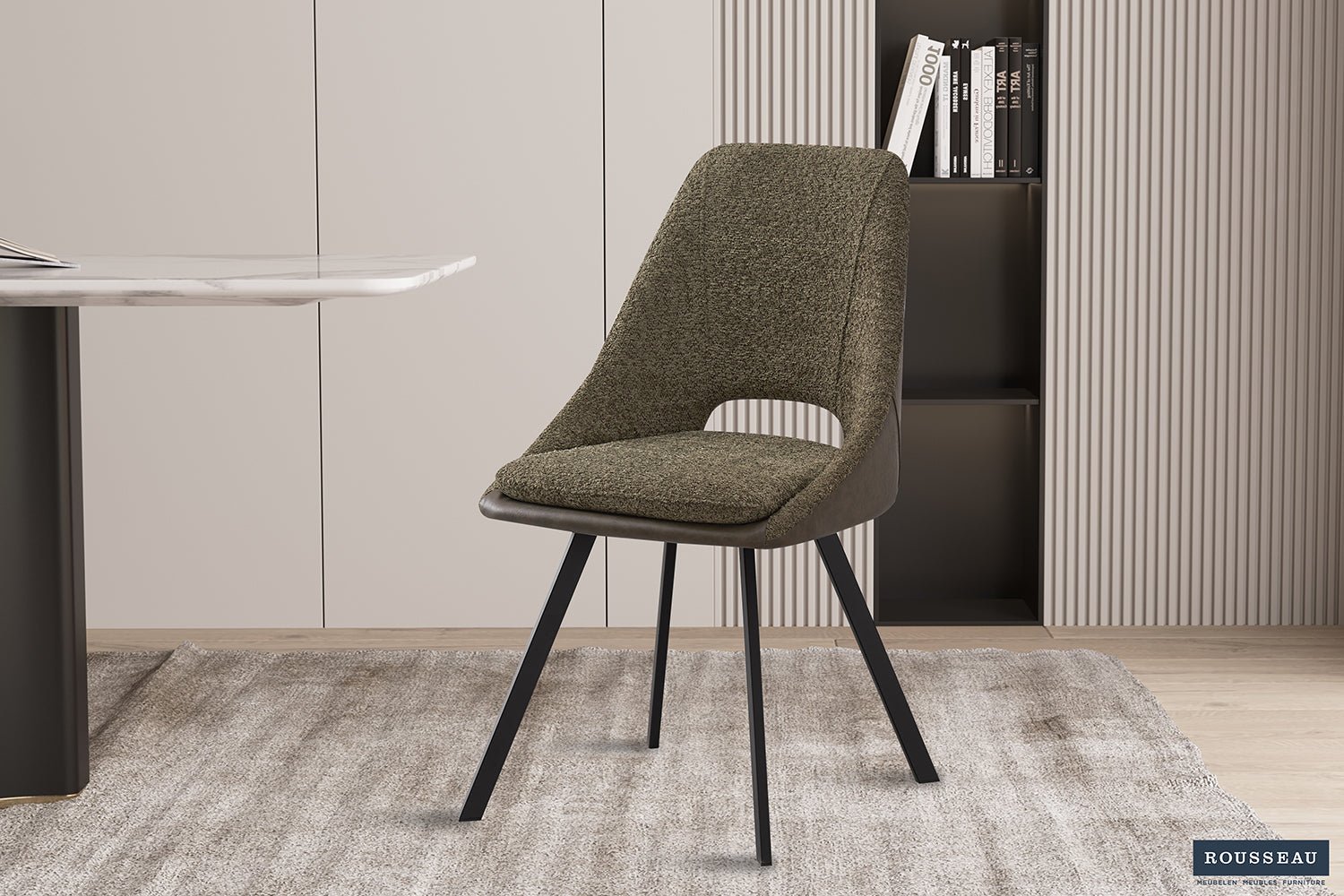 Chaise FILOU bouclé dos PU - Maestria