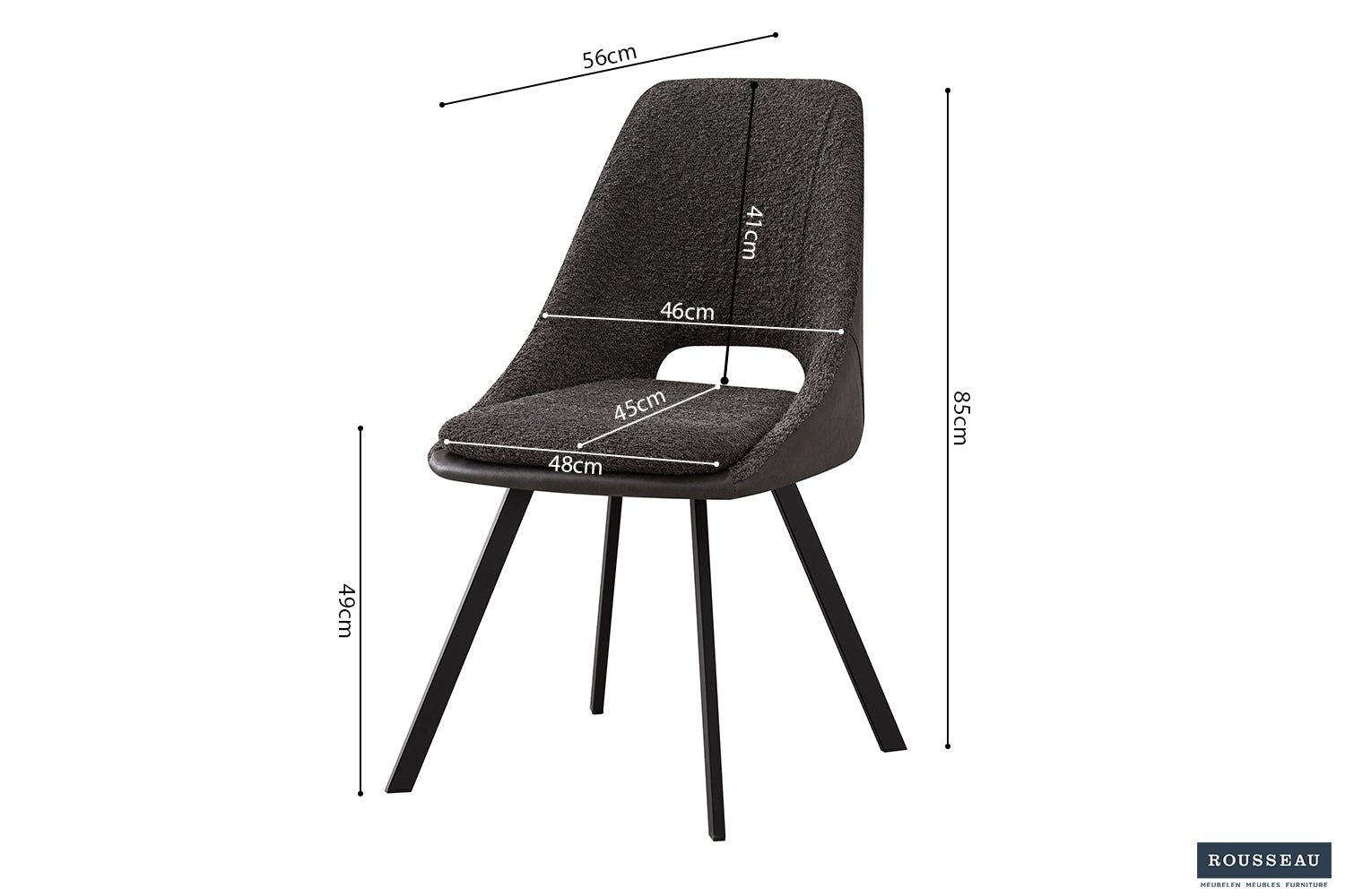 Chaise FILOU bouclé dos PU - Maestria