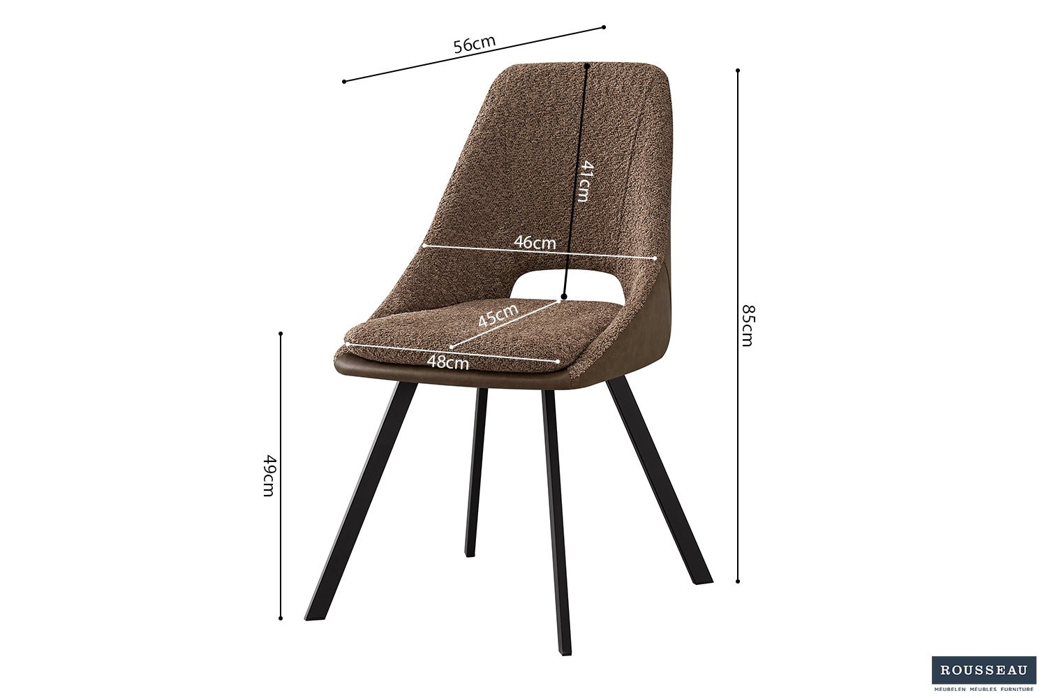 Chaise FILOU bouclé dos PU - Maestria