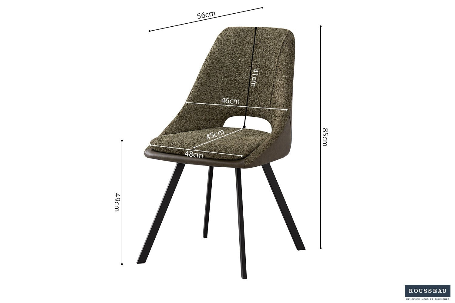 Chaise FILOU bouclé dos PU - Maestria