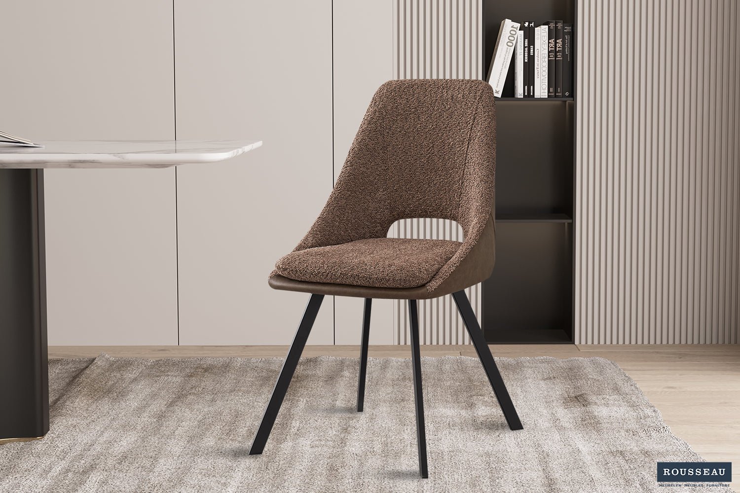 Chaise FILOU bouclé dos PU - Maestria