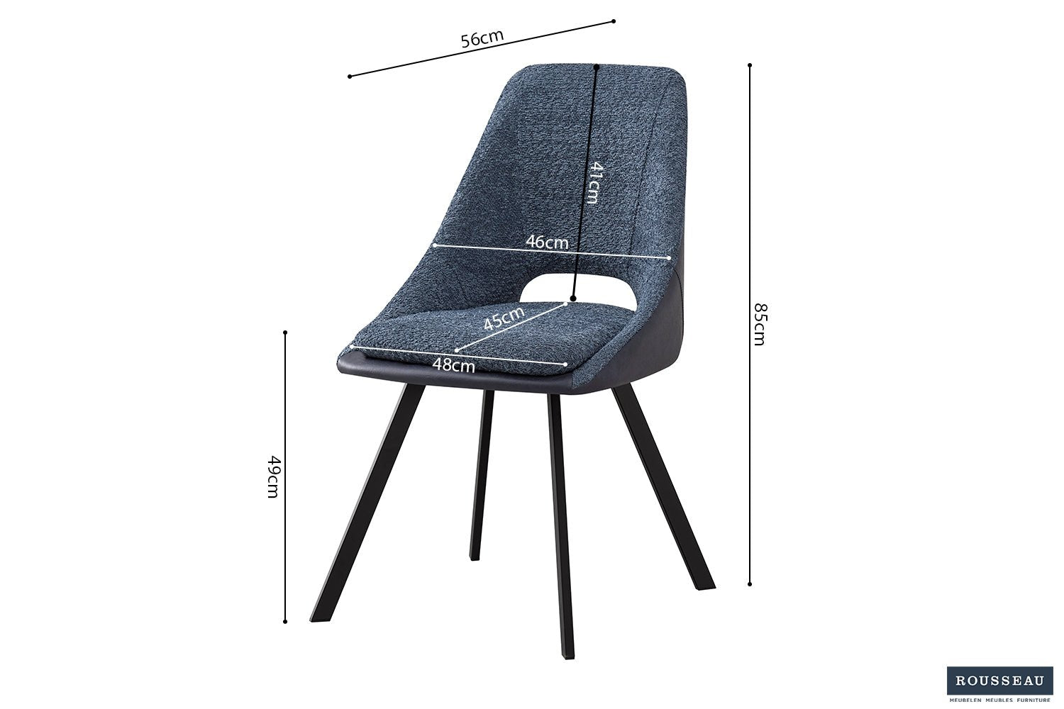Chaise FILOU bouclé dos PU - Maestria
