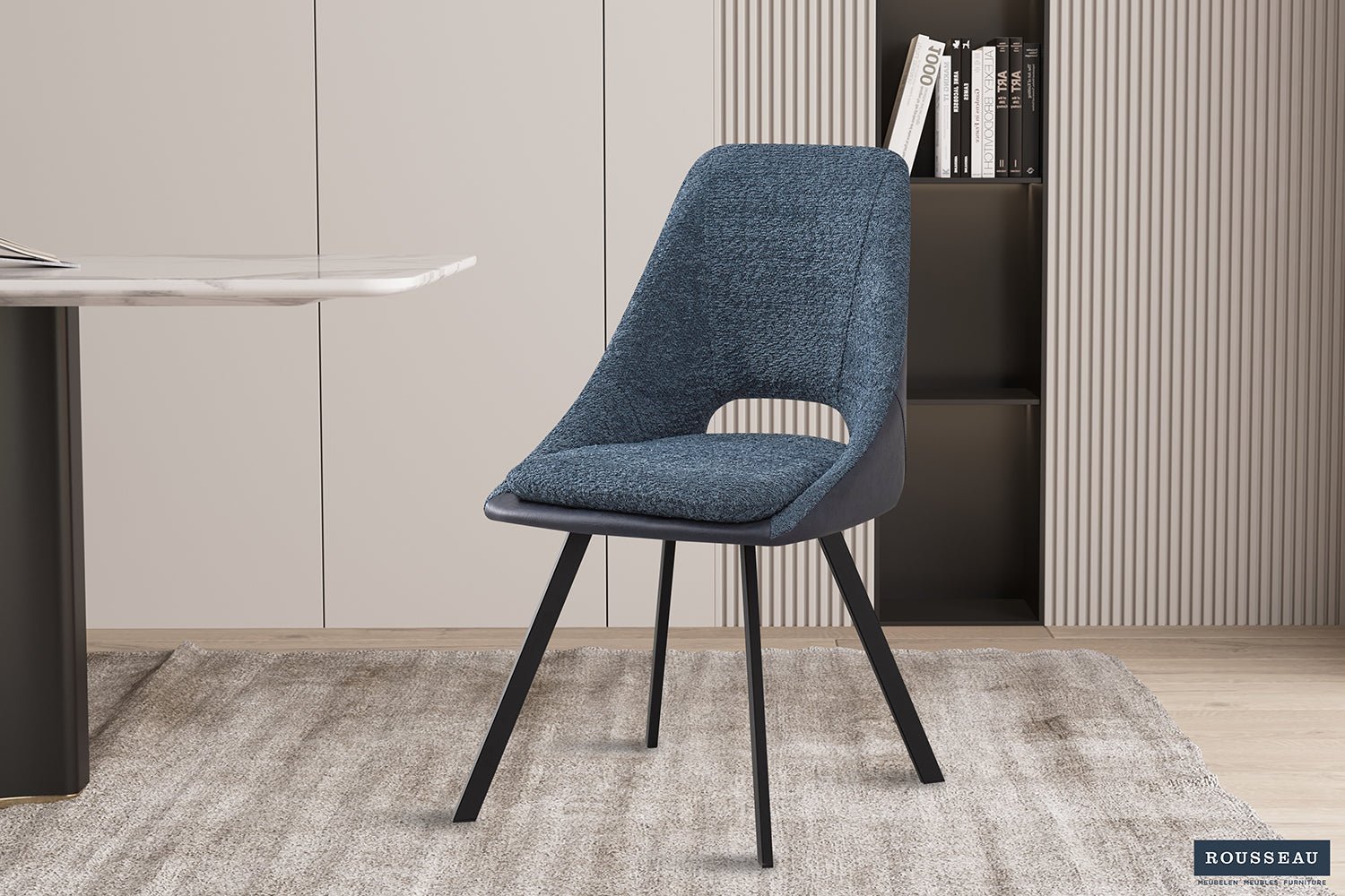 Chaise FILOU bouclé dos PU - Maestria