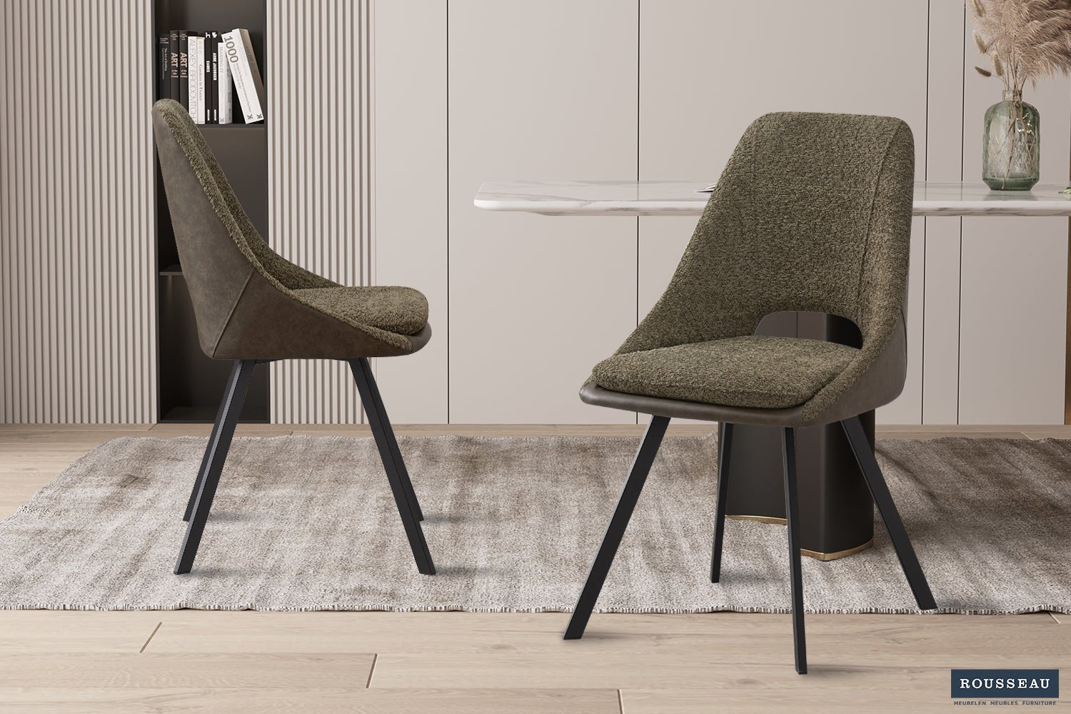 Chaise FILOU bouclé dos PU - Maestria