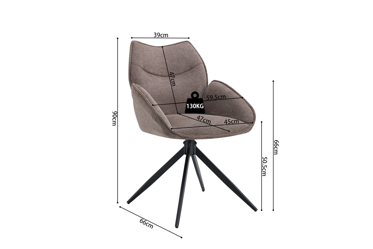 Chaise moderne pivotante MAHI - Maestria
