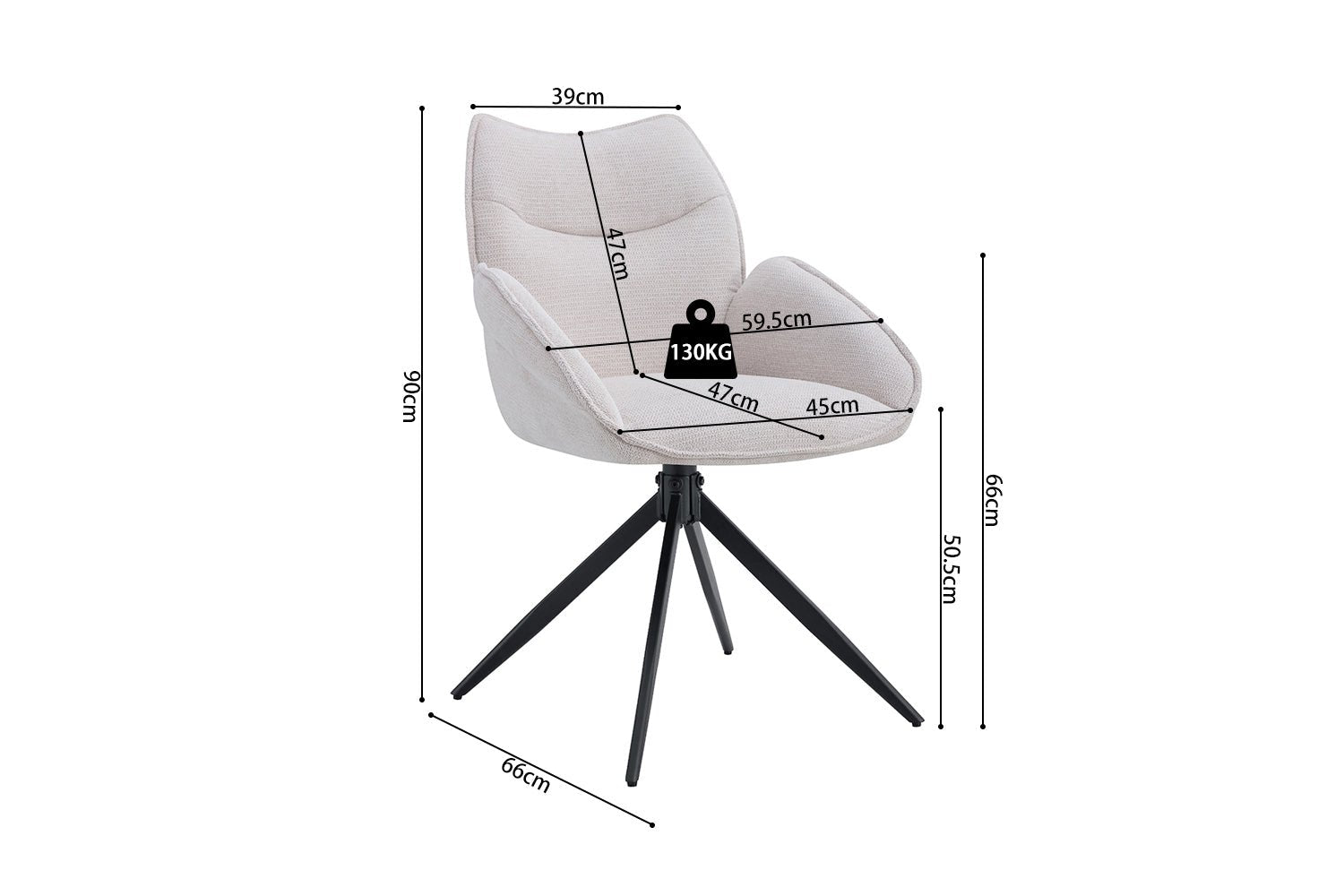 Chaise moderne pivotante MAHI - Maestria