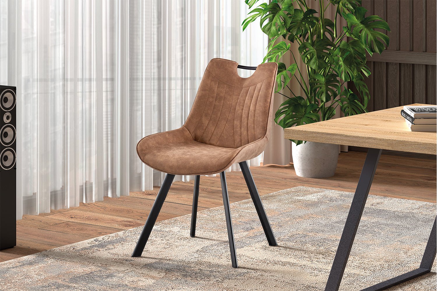 Chaise PABLO en PU microfibre - Maestria