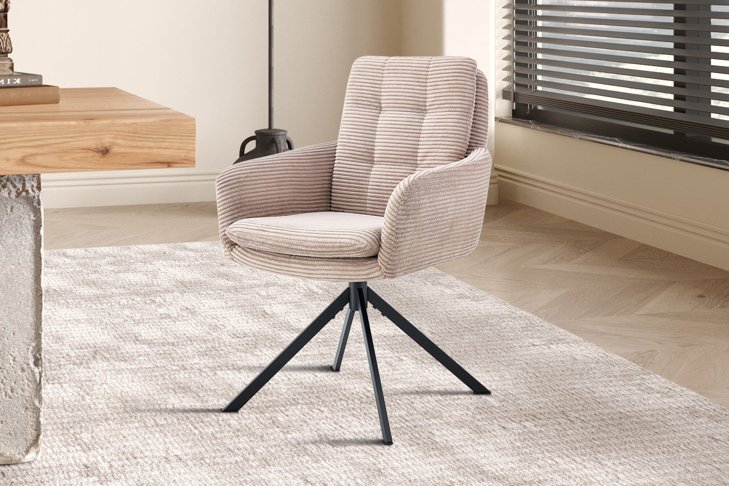 Chaise pivotante LUNA tissu côtelé - Maestria
