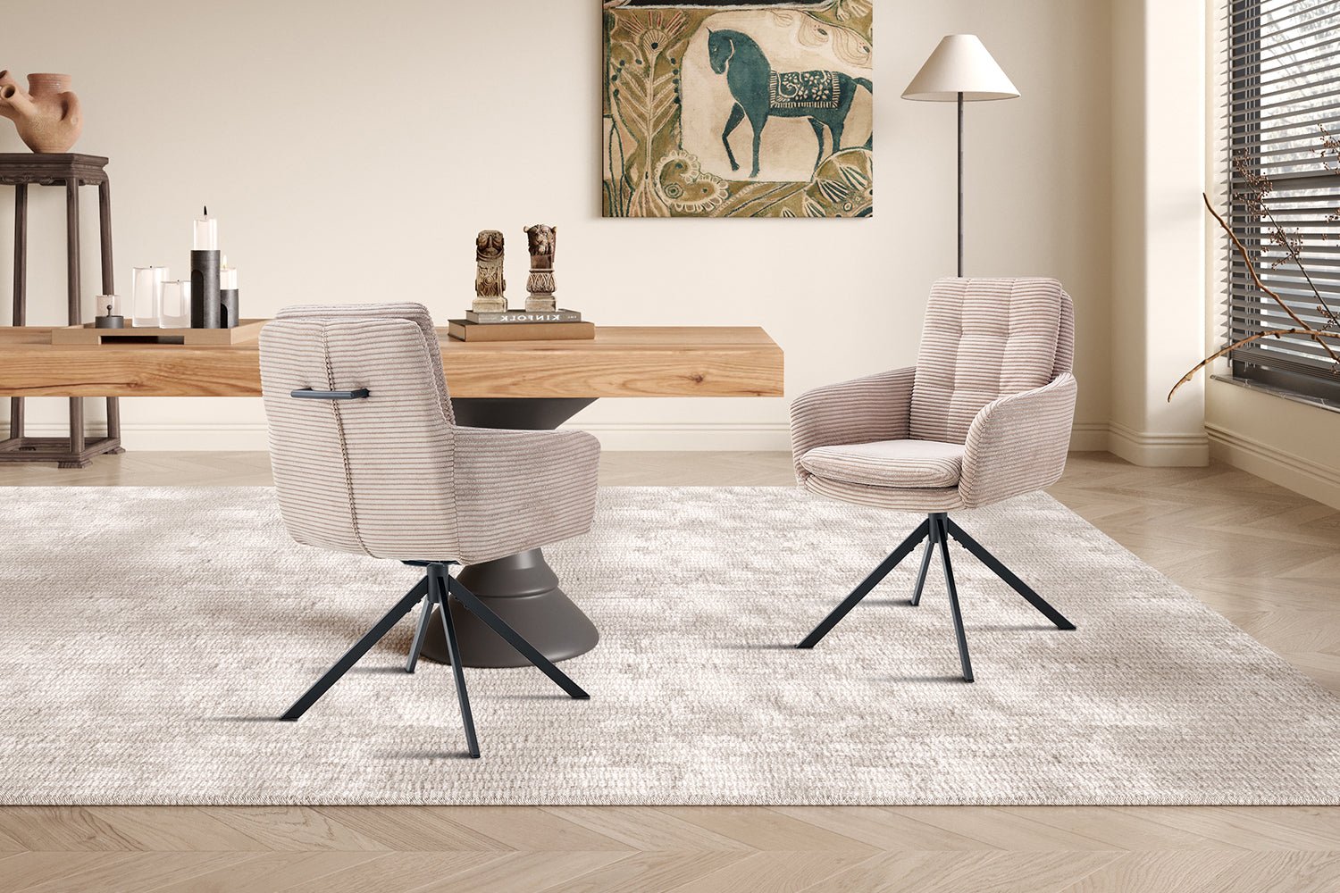 Chaise pivotante LUNA tissu côtelé - Maestria