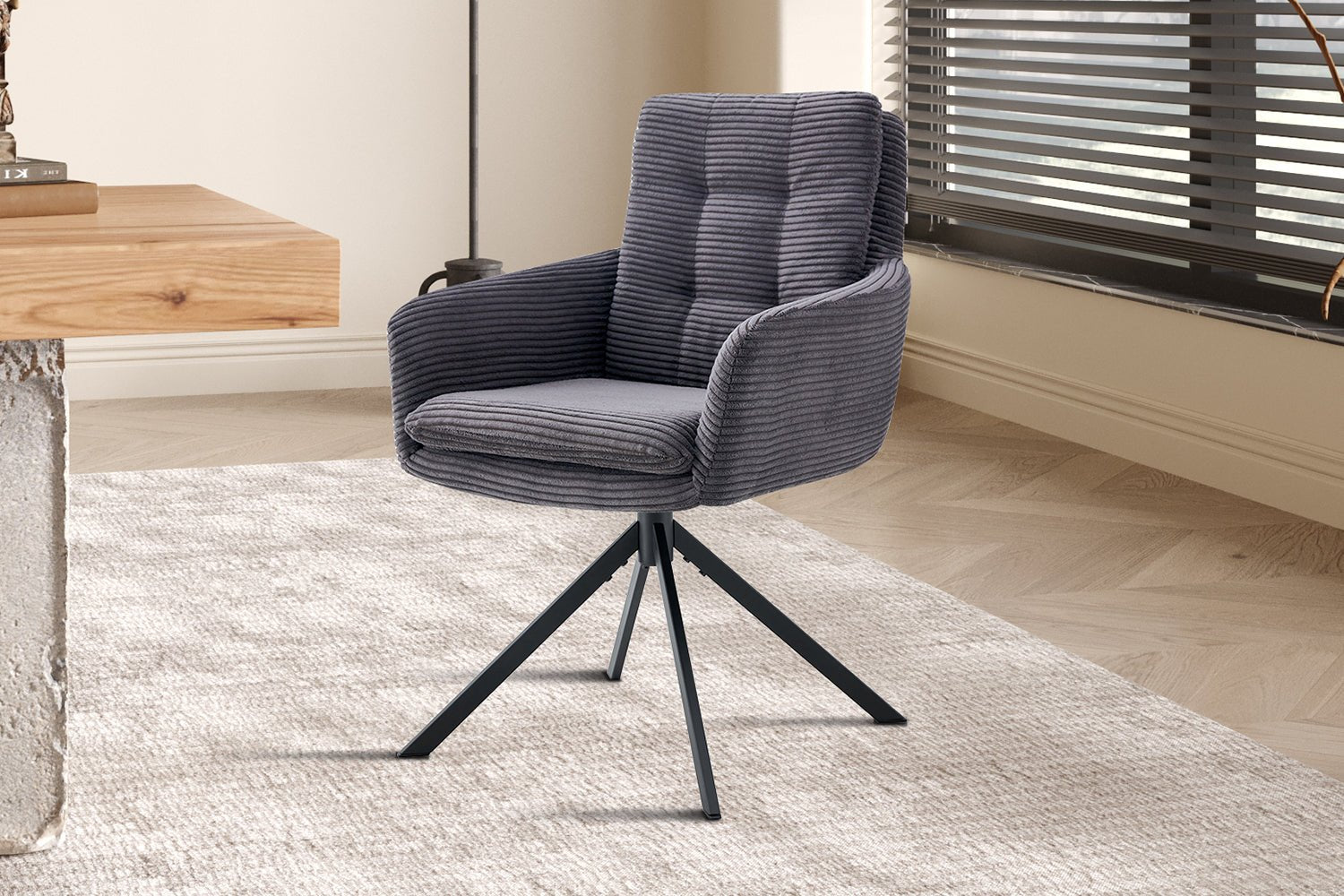 Chaise pivotante LUNA tissu côtelé - Maestria