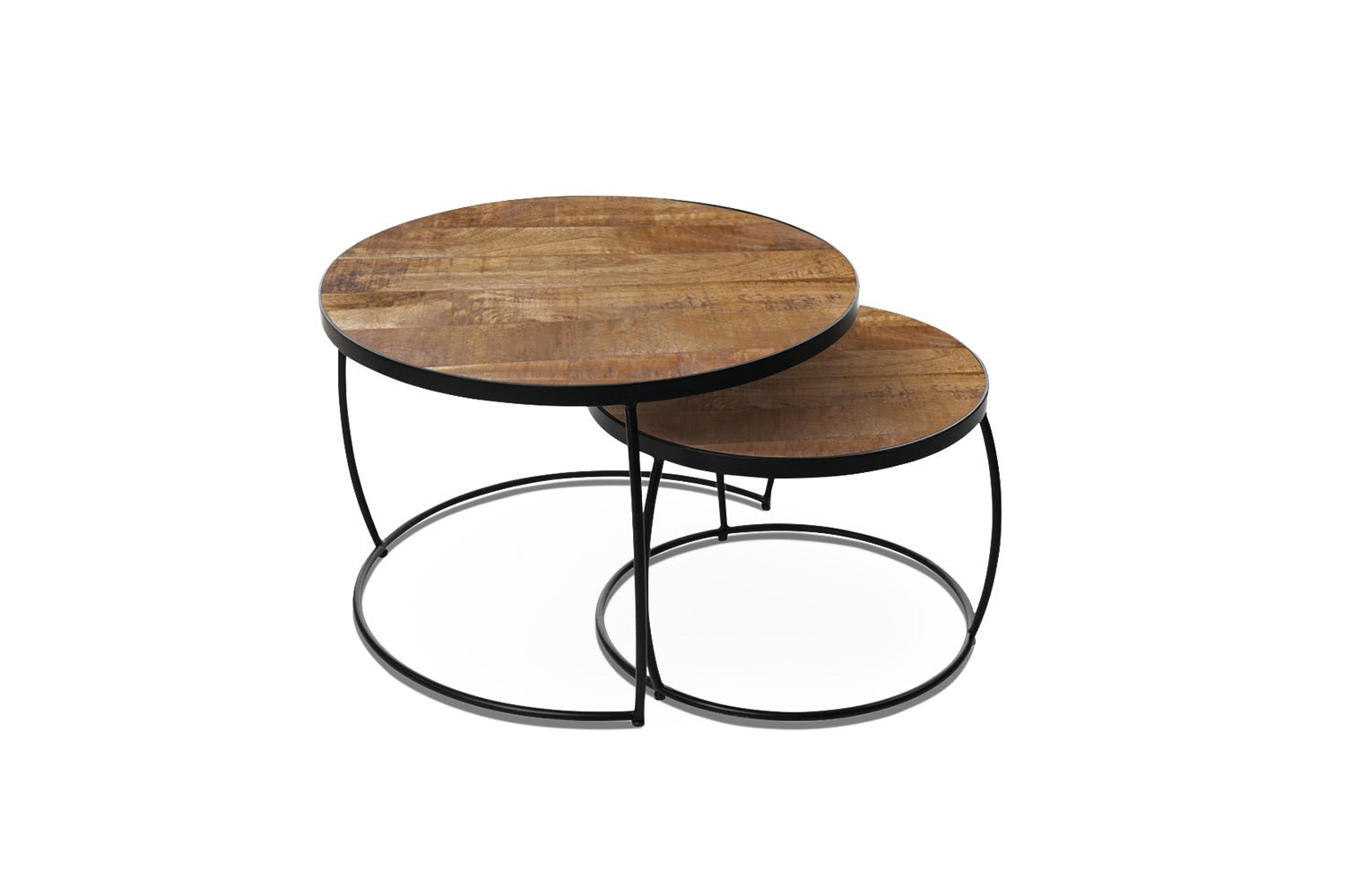 Set de 2 Tables Basses Lars – Bois de Manguier Clair ou Noir - Maestria