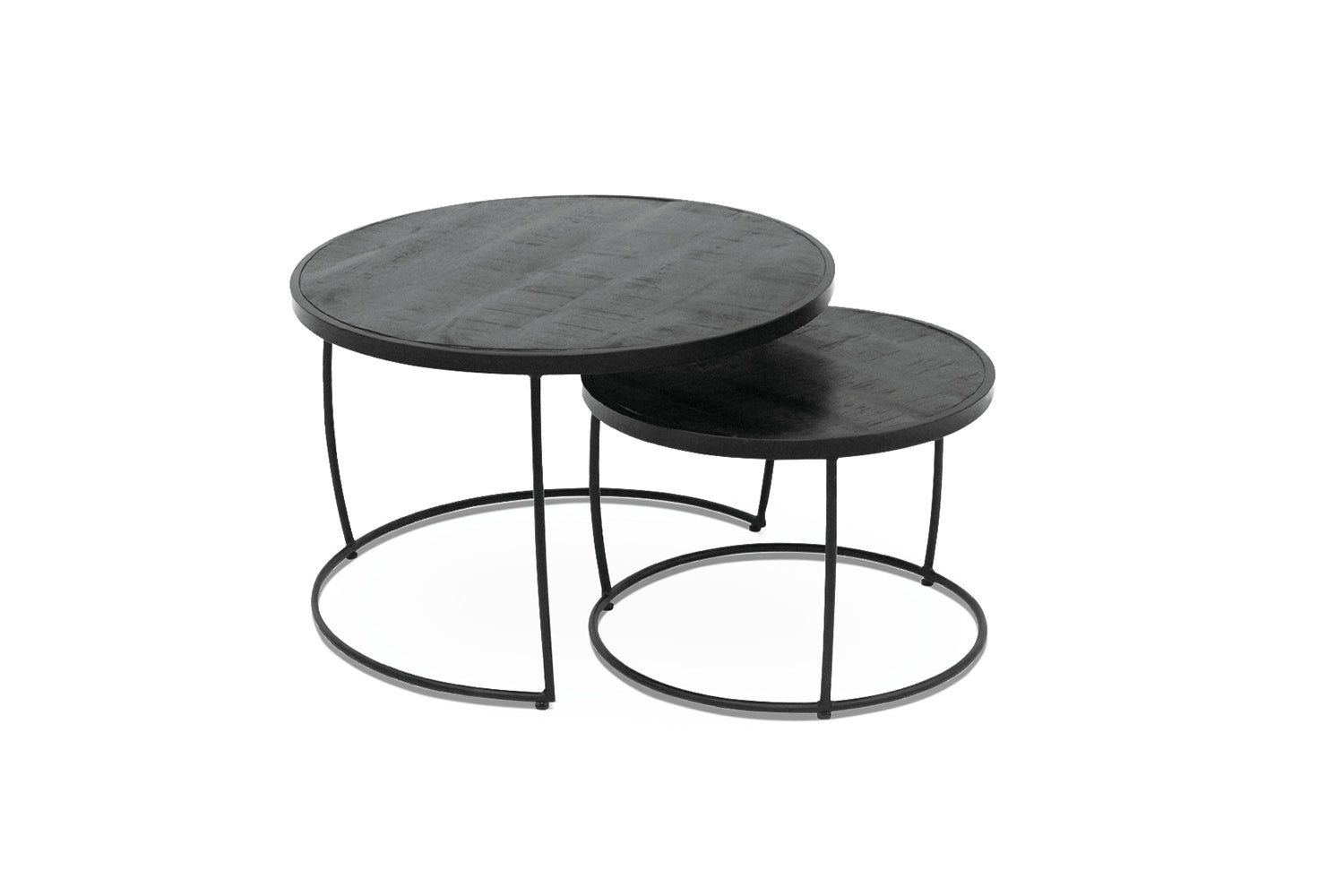 Set de 2 Tables Basses Lars – Bois de Manguier Clair ou Noir - Maestria