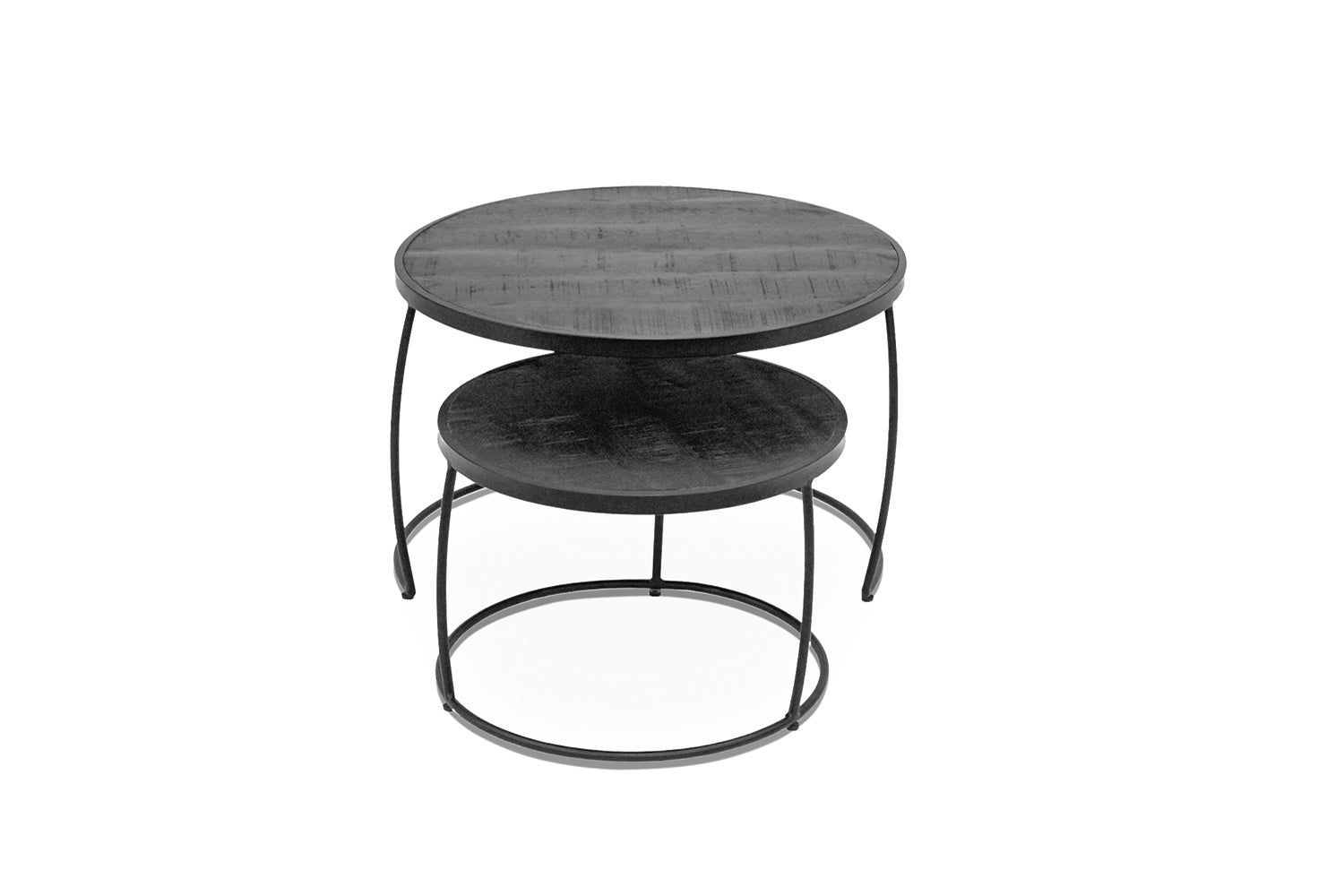 Set de 2 Tables Basses Lars – Bois de Manguier Clair ou Noir - Maestria