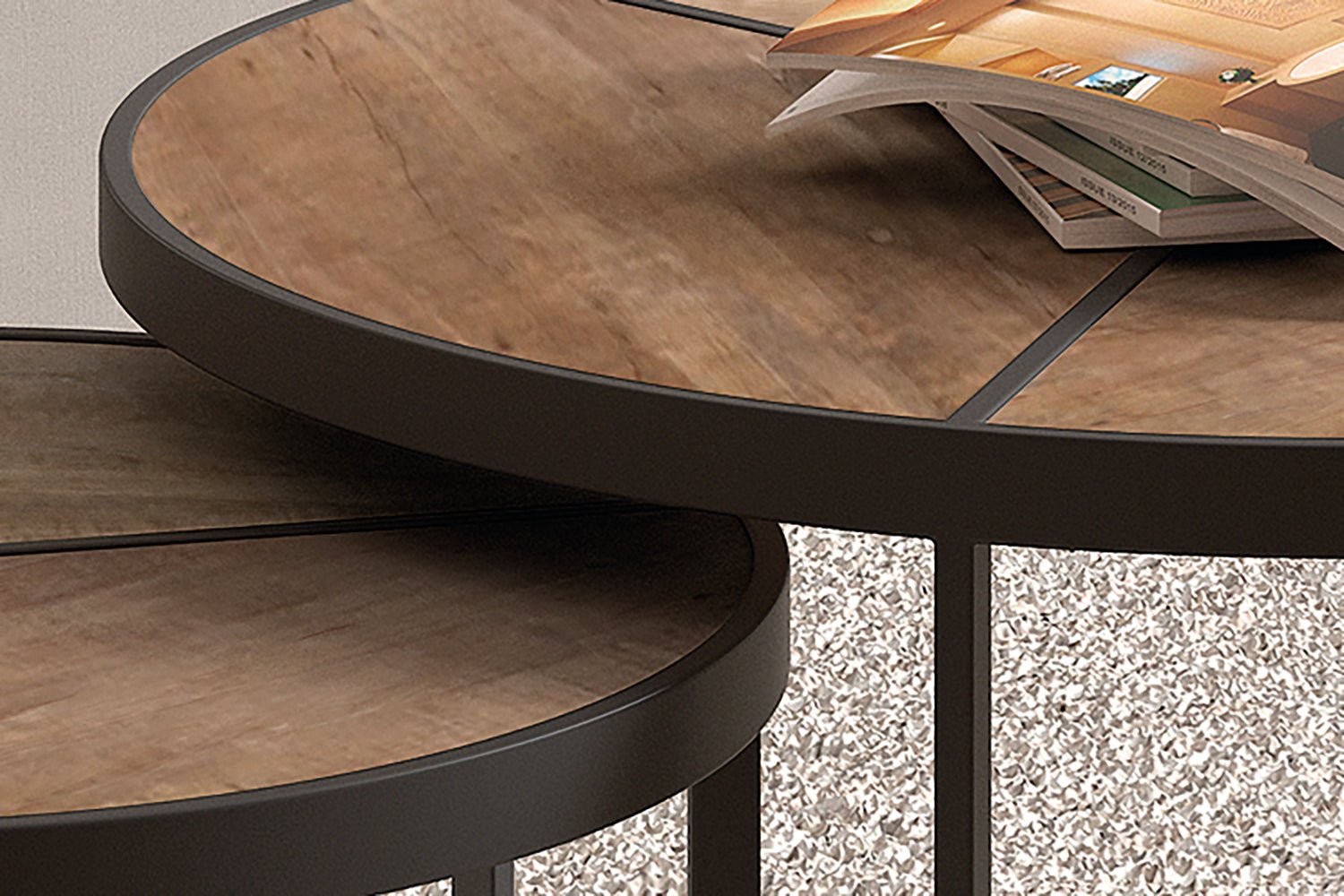 Set de 2 Tables Basses Laveu – Bois de Manguier Clair ou Noir - Maestria