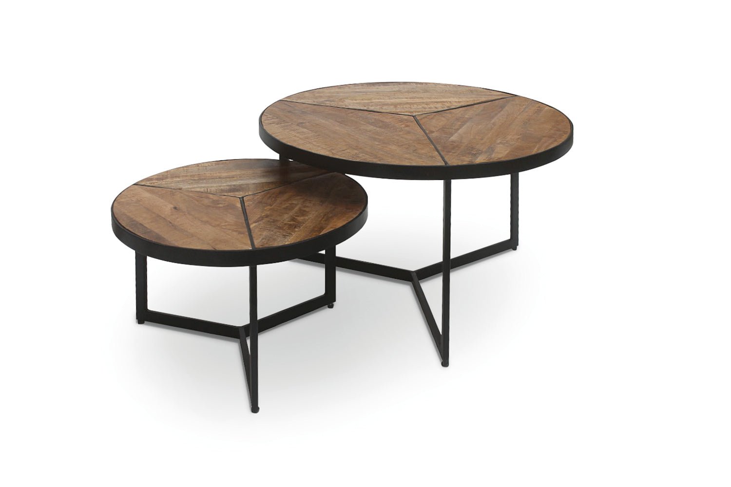 Set de 2 Tables Basses Laveu – Bois de Manguier Clair ou Noir - Maestria