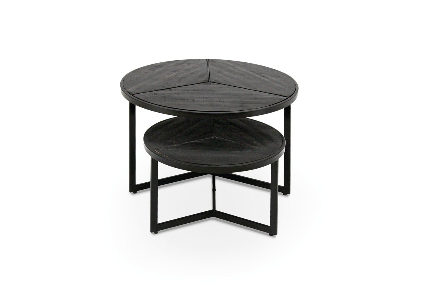 Set de 2 Tables Basses Laveu – Bois de Manguier Clair ou Noir - Maestria