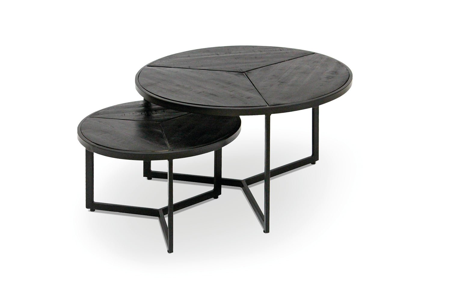 Set de 2 Tables Basses Laveu – Bois de Manguier Clair ou Noir - Maestria