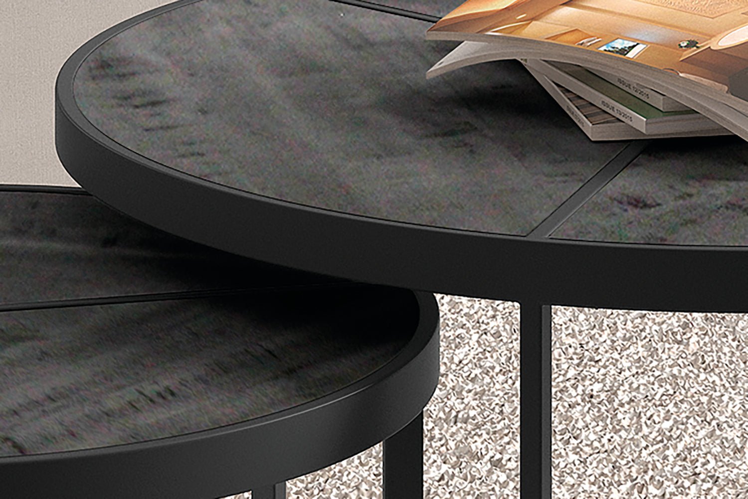 Set de 2 Tables Basses Laveu – Bois de Manguier Clair ou Noir - Maestria