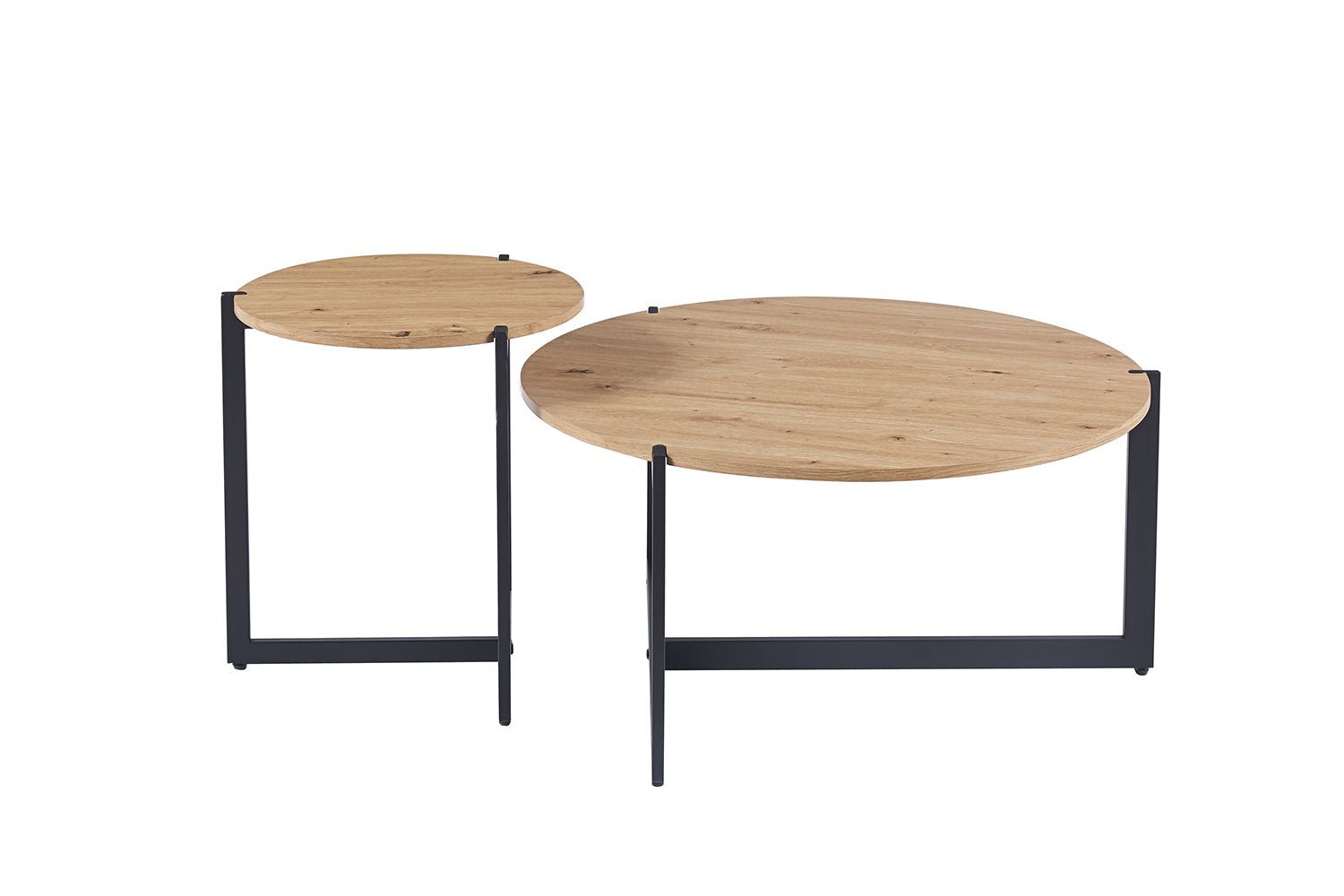Set de 2 Tables Basses Pola – Décor Chêne Vieilli - Maestria