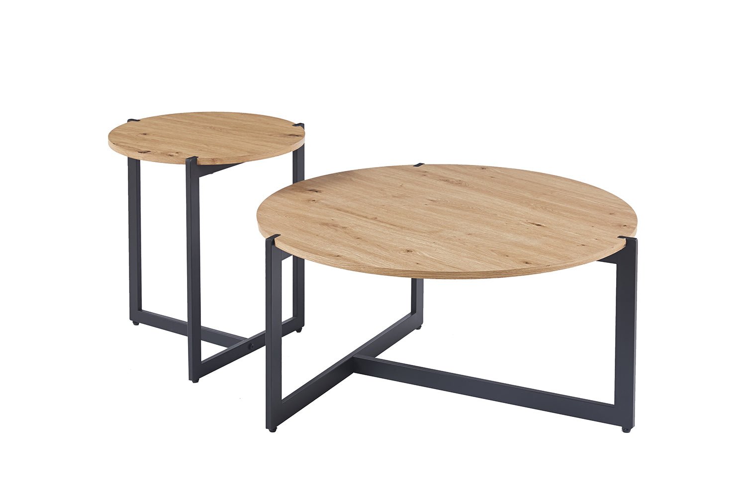 Set de 2 Tables Basses Pola – Décor Chêne Vieilli - Maestria