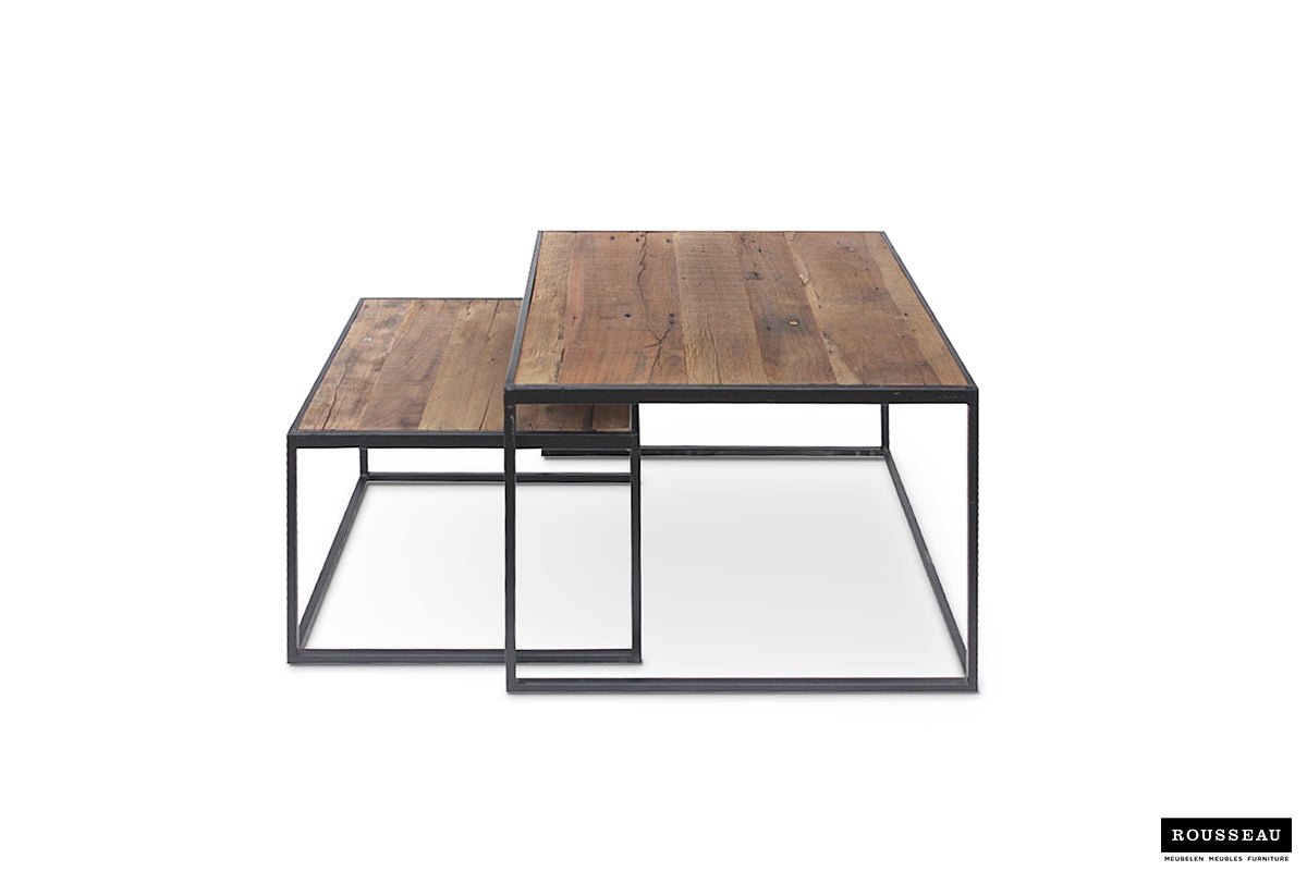 Set de 2 Tables Basses Quinn – Bois de Manguier Clair ou Noir - Maestria