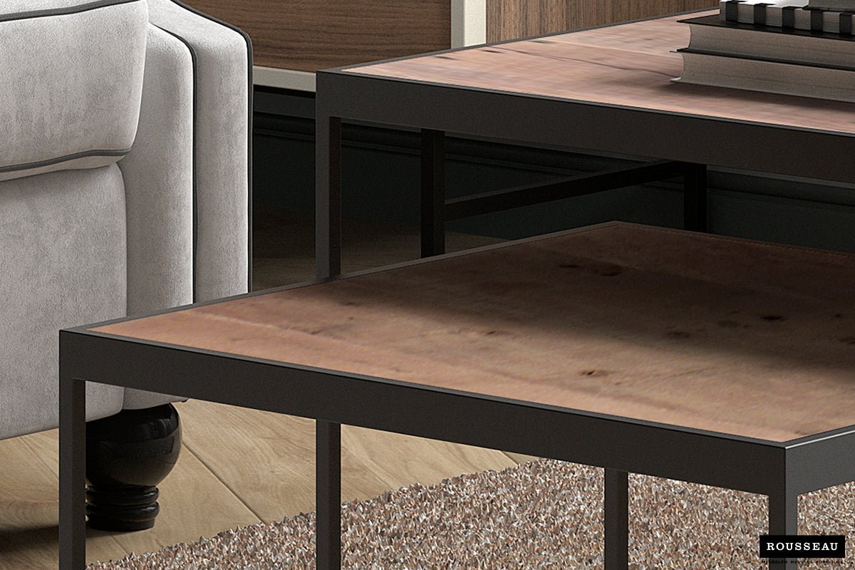 Set de 2 Tables Basses Quinn – Bois de Manguier Clair ou Noir - Maestria