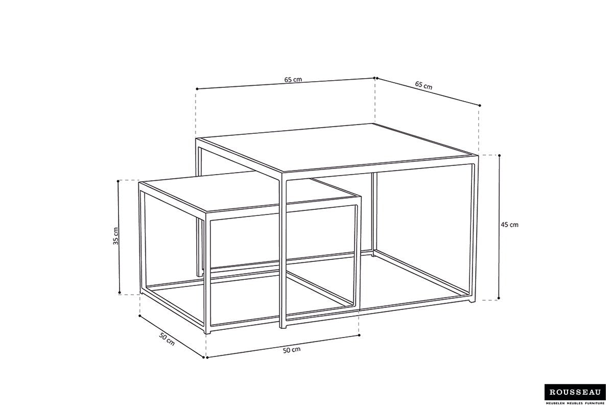 Set de 2 Tables Basses Quinn – Bois de Manguier Clair ou Noir - Maestria