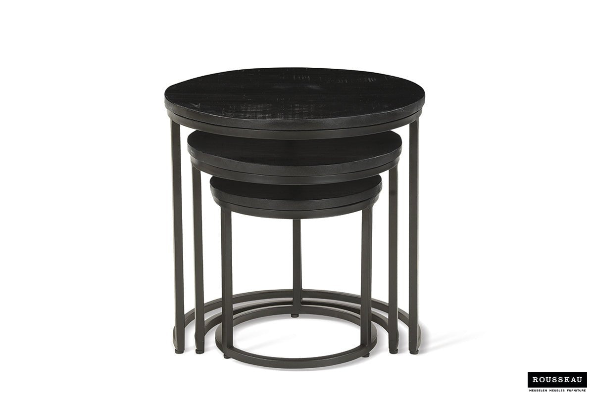 Set De 3 Tables D’appoint Hudson – Bois de Manguier - Maestria