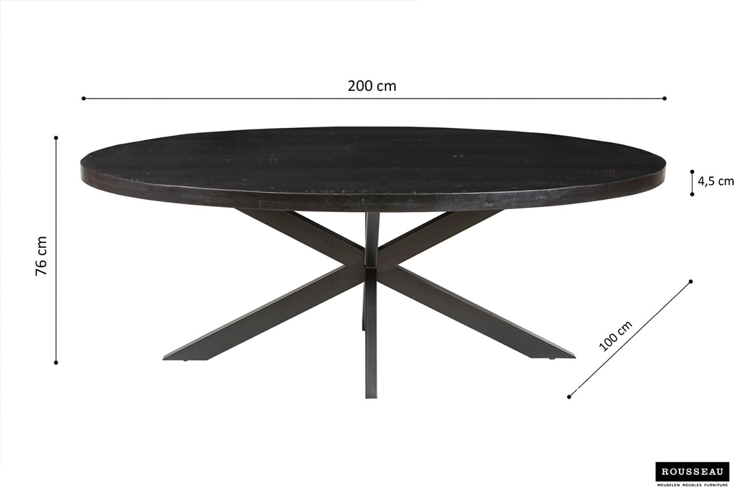 Table ALEXA ovale Manguier massif - Maestria