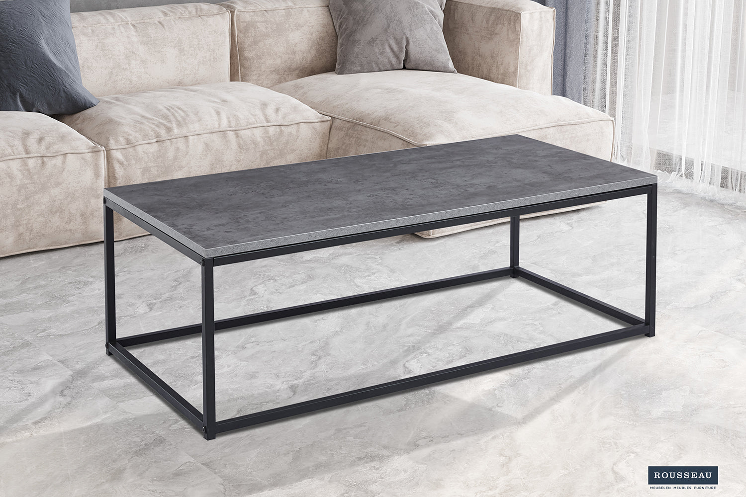Table Basse Dallas – Chêne vieilli, Marbre ou Pierre - Maestria