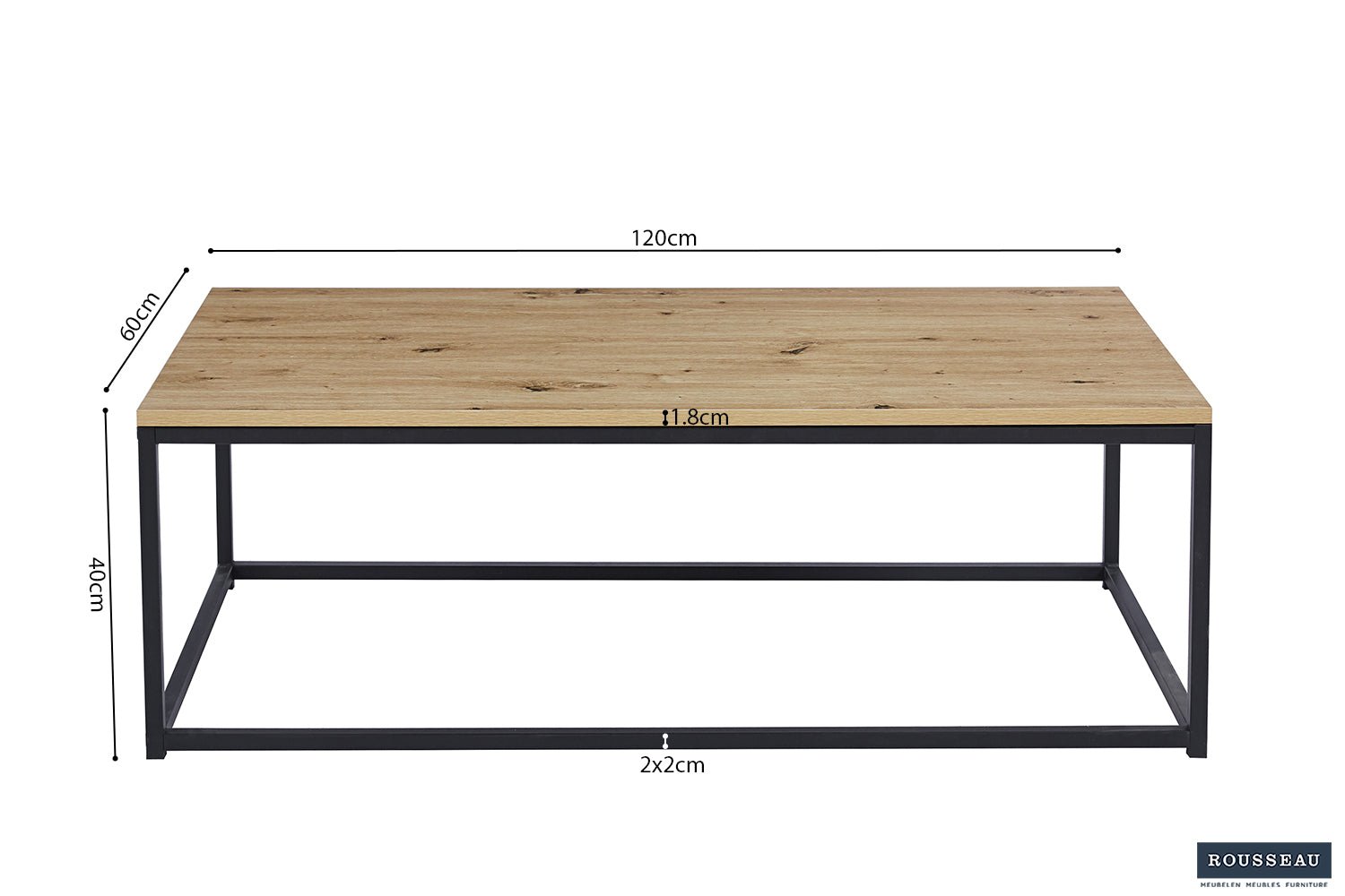 Table Basse Dallas – Chêne vieilli, Marbre ou Pierre - Maestria