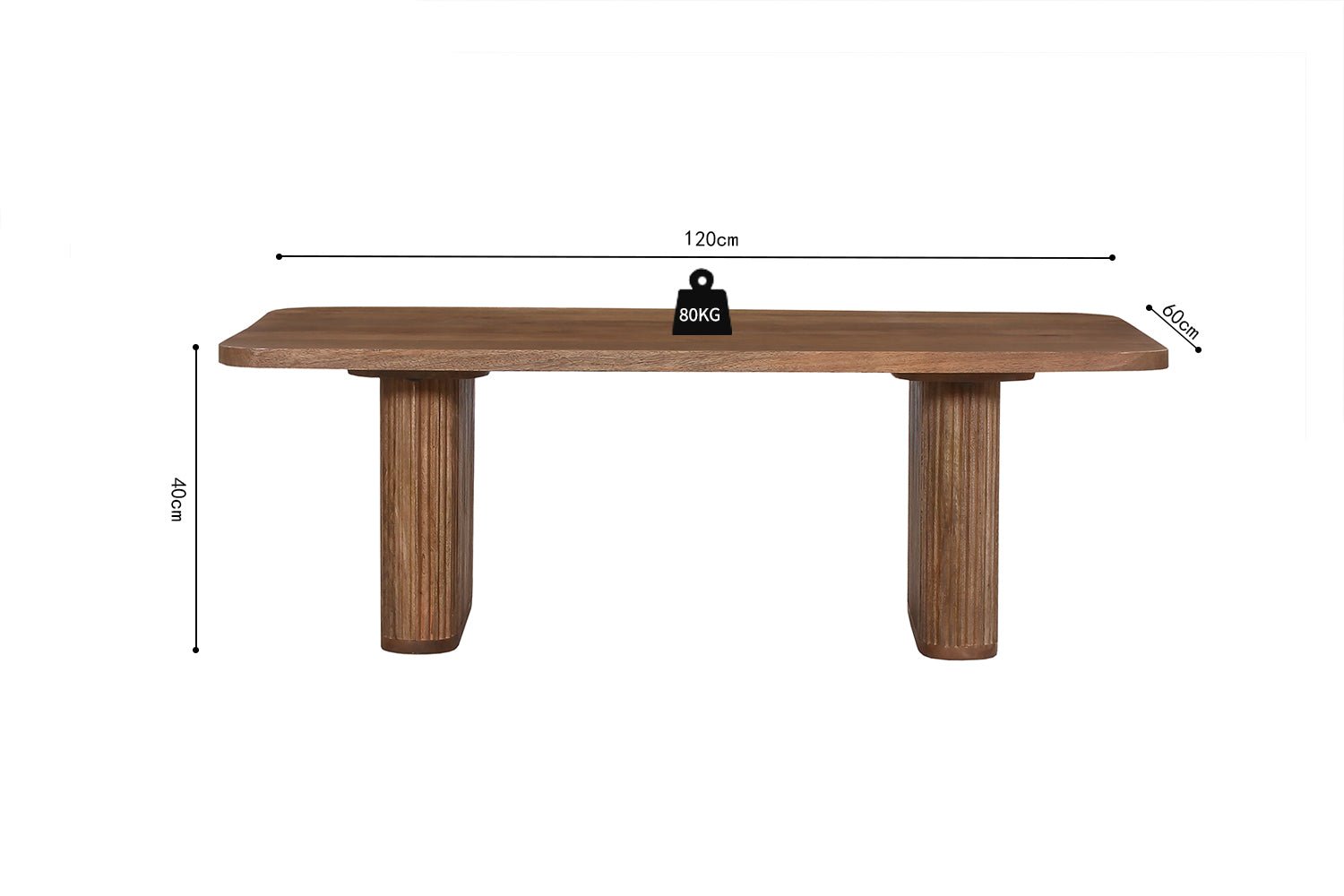 Table Basse Jean – Bois de Manguier Brun Clair - Maestria