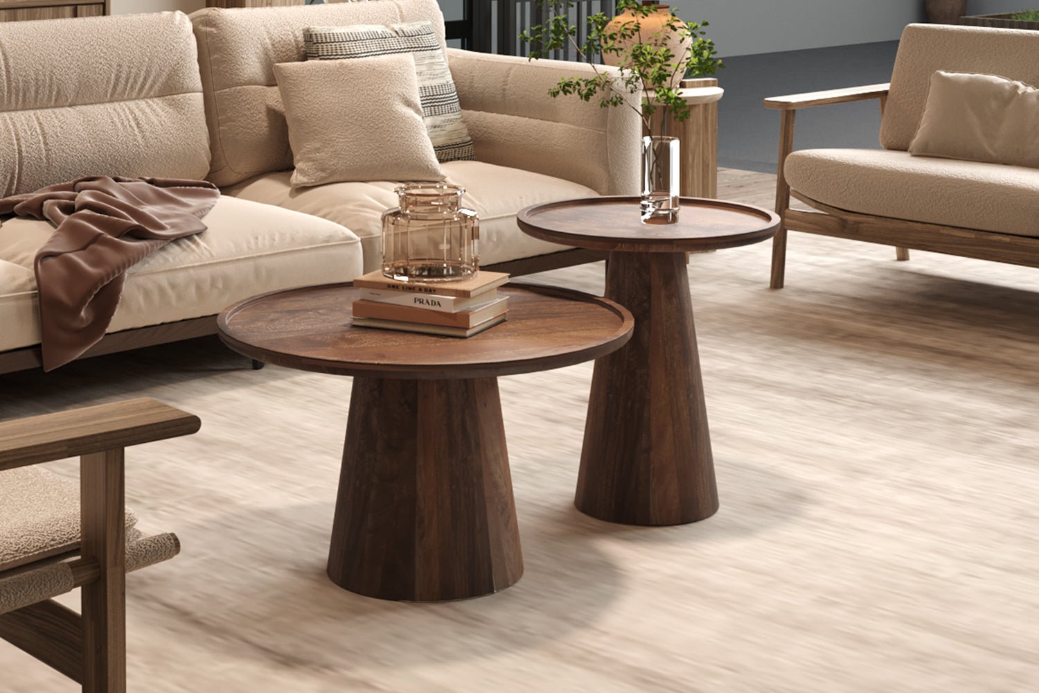 Table Basse Jules 65x40 cm - Bois de Manguier Brun Clair - Maestria