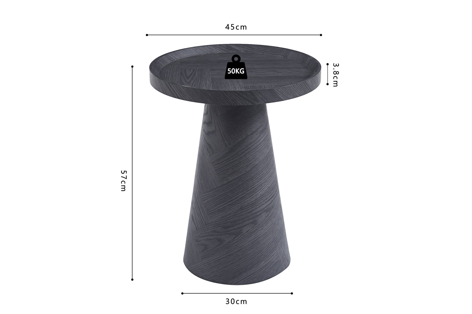 Table Basse Manus 45 cm - Décor Gris Foncé - Maestria